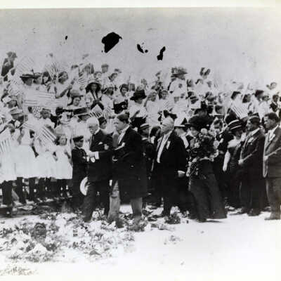 Henry M. Flagler and Mayor Joseph Fogarty at the Arrival of the First Train to Key West