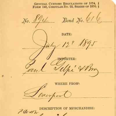Customs Import Receipt: © Key West Art & Historical Society