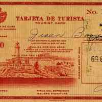 Tarjeta de Turista Republica de Cuba