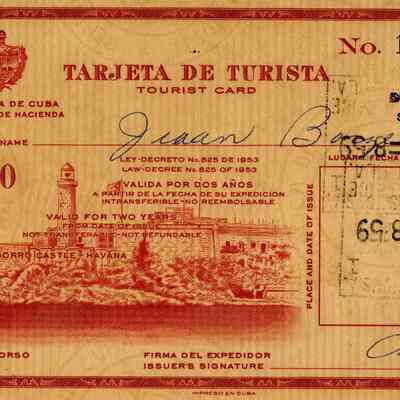 Tarjeta de Turista Republica de Cuba
