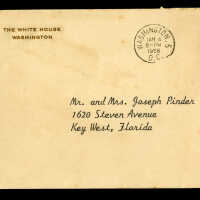 Envelope from The White House Addressed to Joseph Pinder