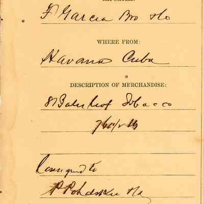 Customs Import Receipt: © Key West Art & Historical Society