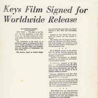 'Escape From Hell Island' Press Packet: © Key West Art & Historical Society