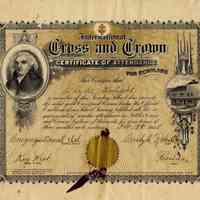 International Cross and Crown Certificate of Attendance