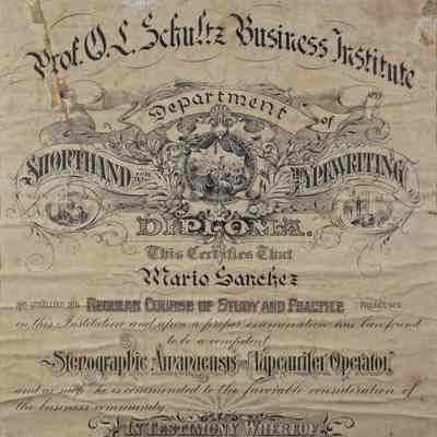 Mario Sanchez Stenographer Diploma