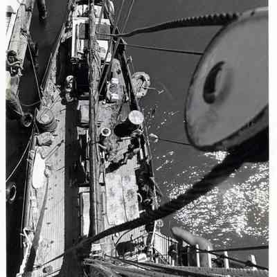 Deck of Sailboat as Seen from Mast