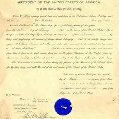 US Marine Corps Second Lieutenant Appointment Document