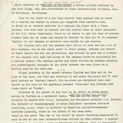 'Escape From Hell Island' Press Packet: © Key West Art & Historical Society