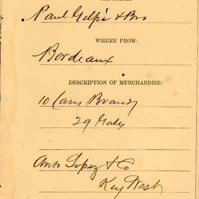 Customs Import Receipt: © Key West Art & Historical Society