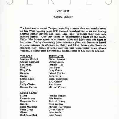 TV Series 'Key West' Episode "Gimme Shelter" Publicity