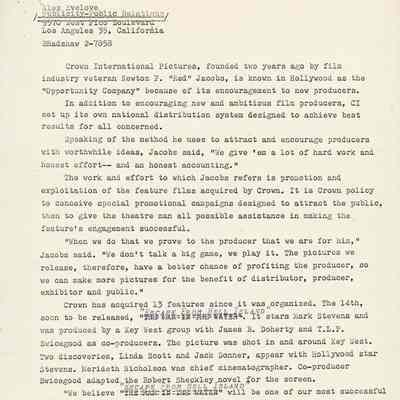 'Escape From Hell Island' Press Packet: © Key West Art & Historical Society