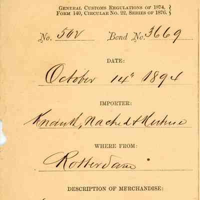 Customs Import Receipt