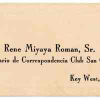 Rene Miyaya Roman, Sr. Business Card