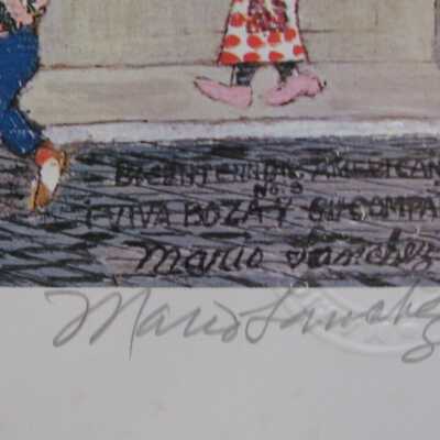 Boza and his Conga Line (signature and stamp)