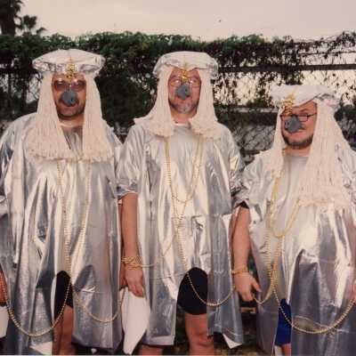 Unknown people dressed up.