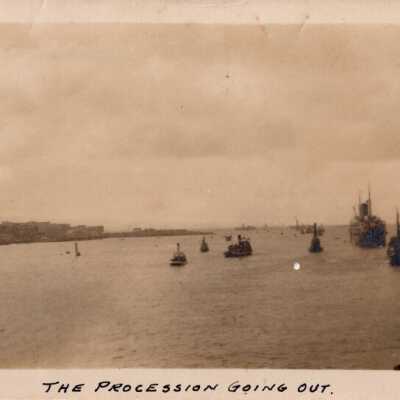 The Procession of the U.S.S. MAINE Wreck leaving Havana Harbor: Copyright: © Key West Art & Historical Society; Origformat: Print-Photographic