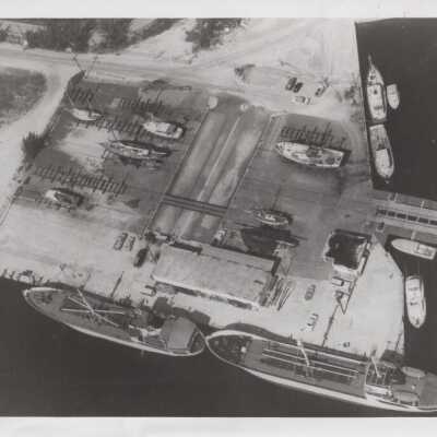 Aerial view of ships