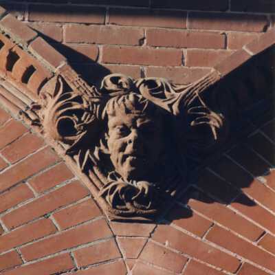 Terra cotta and brick detail work on the exterior.