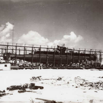 U.S.S. R-4 Submarine on the Marine Railway