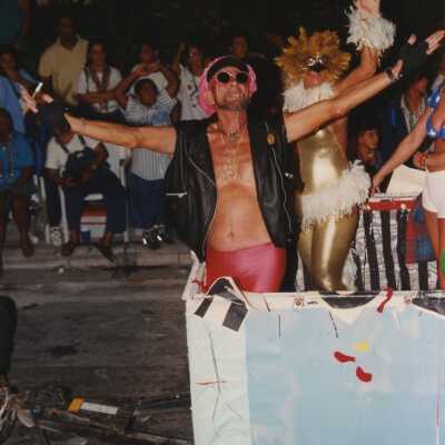 An unknown man in a float.