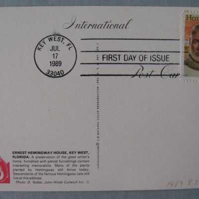 Hemingway House with First Day Issue Ernest Hemingway Stamp: © Key West Art & Historical Society