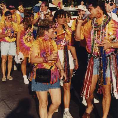 Unknown people dressed up.