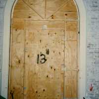 A door labeled number 13.