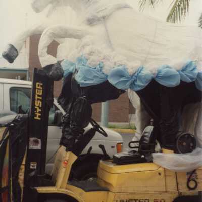 A float that will be in the parade.