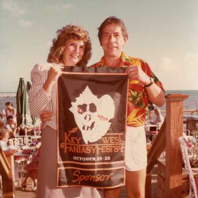 Two unknown people at a FF party.