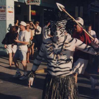 Unknown man dressed up on Duval Street.