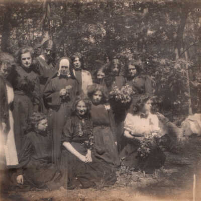 Unknown nun and girls