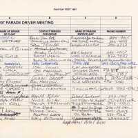 Roll call for the parade driving meeting.