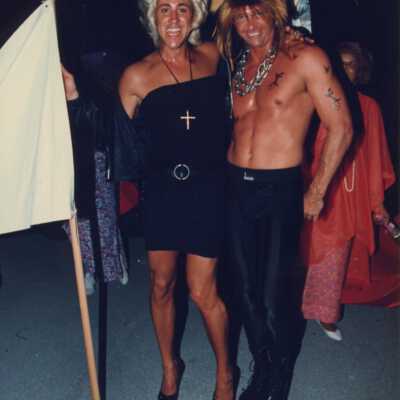 Unknown couple dressed up.