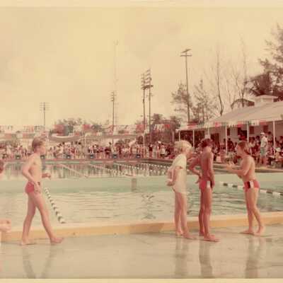 Children swimming at the pool