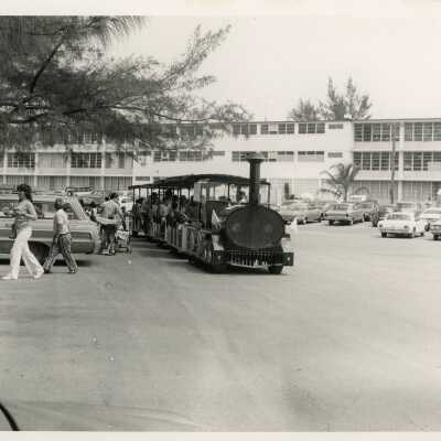 Conch tour train on the military base