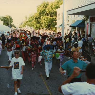 Unknown people on Duval street dressed up.