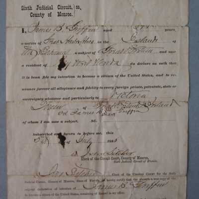 U.S. Citizenship Intention Paper for James Griffin