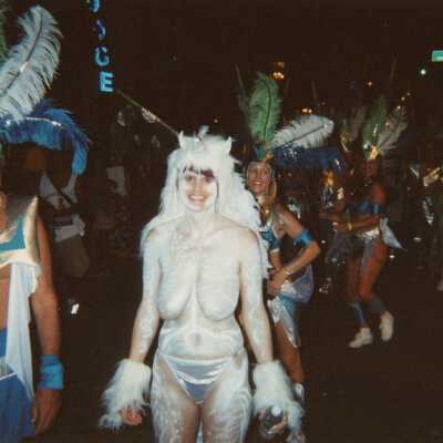 Unknown people dressed up.