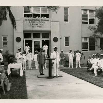 A ceremony on the US naval base