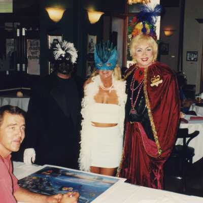 Unknown people dressed up.