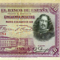          Banco de Espana 50 Peseta Note; © Key West Art & Historical Society
   