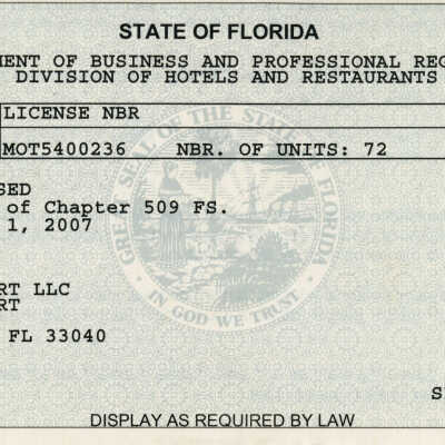 Division of Hotels and Restaurants License for Atlantic Shores