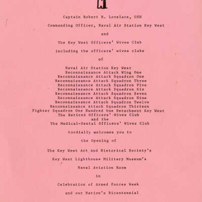 Invitation to Lighthouse Naval Aviation Room