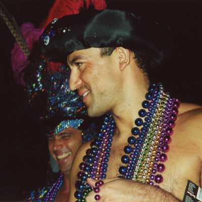 Unknown men dressed up.