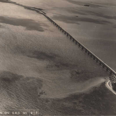 Aerial view of Bahia Honda Bridge