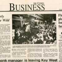          An article in the Key West Citizen that reads Key West nearly booked for th
   