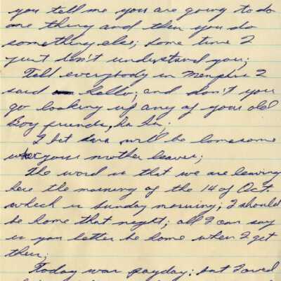 Letter from Naval Air Station Key West during Cuban Missile Crisis: Copyright: © Key West Art & Historical Society