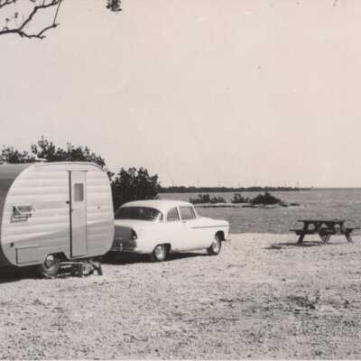 Camper at beach: Copyright: © Key West Art & Historical Society; Origformat: Print-Photographic