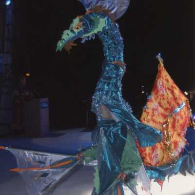 An unknown person dressed up.