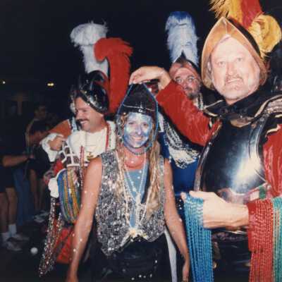 Unknown people dressed up.